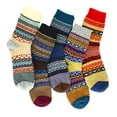 thumbnail image 5 of YZKKE 5 Pack Womens Vintage Winter Soft Warm Thick Cold Knit Wool Crew Socks Multicolor, 5 of 6
