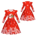thumbnail image 2 of LUOGENLI Robe Enfant Noël Robes Filles Fête Danse Enfants Noël Robe Princesse Robe pour Filles Travail Rouge 7-8 Ans, 2 of 4