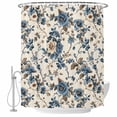 thumbnail image 2 of Blue Spring Floral Waterproof Fabric Shower Curtain,Vintage Botanical Farmhouse Waterproof Fabric Shower Curtain for Bathroom Curtains Bathtubs Hotel Shower Curtains with 12 Hooks Extra Long 72x84, 2 of 8