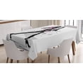 thumbnail image 1 of Ambesonne Vintage Tablecloth Rectangular Table Cover, Woman Catwalk, 60"x90", Black and Pink, 1 of 3