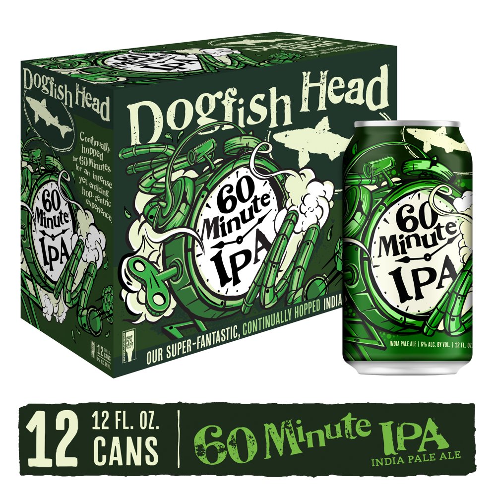 Dogfish Head 60 Minute IPA Beer 12 pack, 12 fl. oz. Cans - Walmart.com - Walmart.com