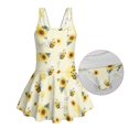 thumbnail image 5 of Xixirimido Cute Bees Sunflower Print Girls One Piece Swimsuits Modest Bathing Suit for Kids Hawaiian Swimwear with Skirt Sleeveless Swim Dress for Beach Water Park, 6-7 Years, 5 of 7