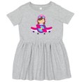 thumbnail image 3 of Inktastic Pilot Girl, Airplane, Plane, Flying, Brown Hair Girls Toddler Dress, 3 of 5