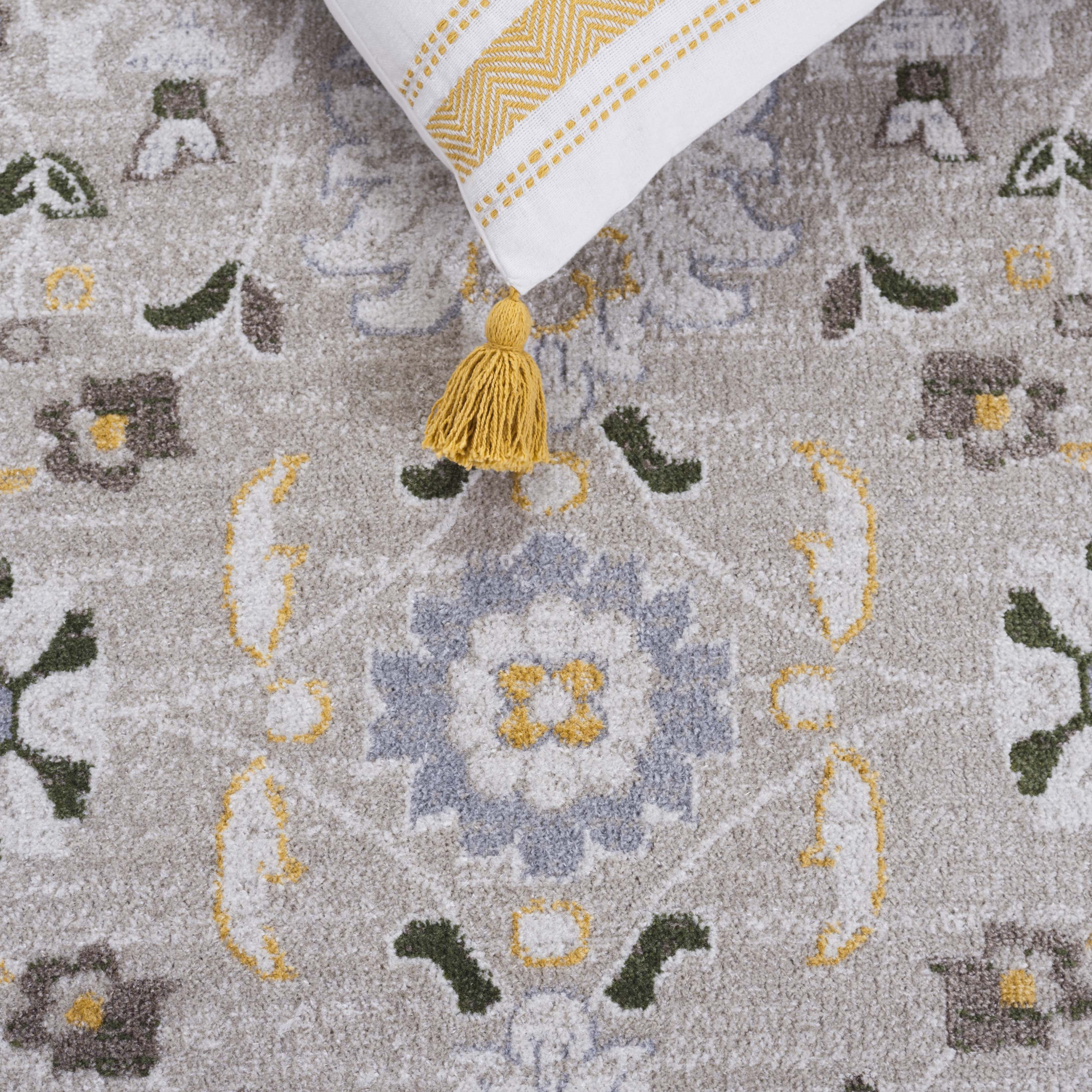 SAFAVIEH Bayside Aline Oriental Polyester Runner Rug, Green/Beige, 2'2" x 8'