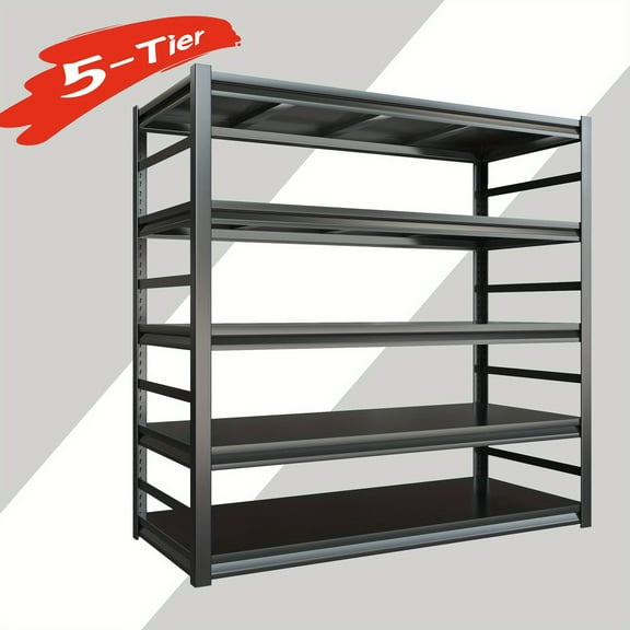 72x36x16 Inch Heavy Duty 5-Tier Metal Garage Storage Rack, 3000LB Capacity Adjustable Steel Shelf