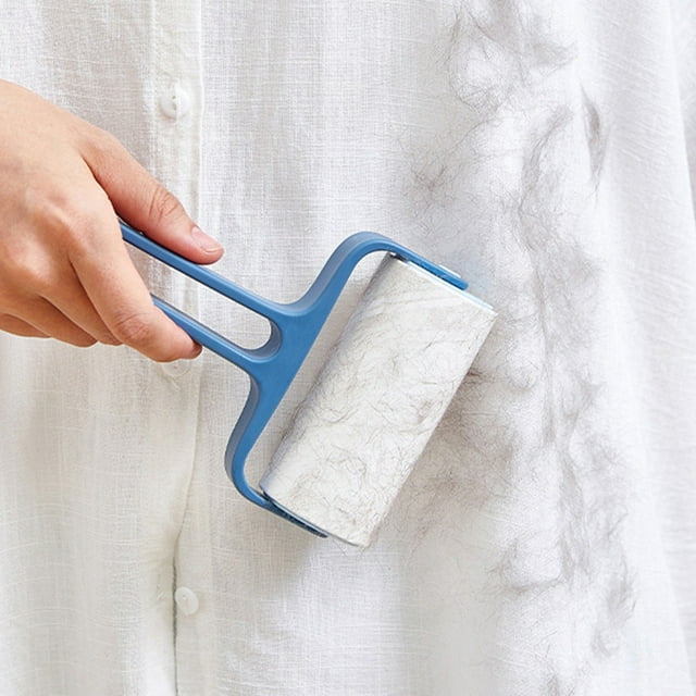 Happy date Lint Sticky Roller User-friendly Ergonomic Handle PP Clothes Fuzz Lint Roller with Dust-proof Cover for Home