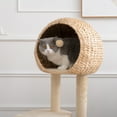 thumbnail image 3 of Fangsheng 59-Inch Cat Tree Multilevel Cat Tower with Double Condos, Perch Hammock for Kittens, Fully Wrapped Scratching Sisal Post and Dangling Balls, Beige, 3 of 8