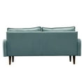thumbnail image 3 of Hybition Velvet Sofa Modern Couch with Wooden Legs for Living Room - Cyan, 3 of 10