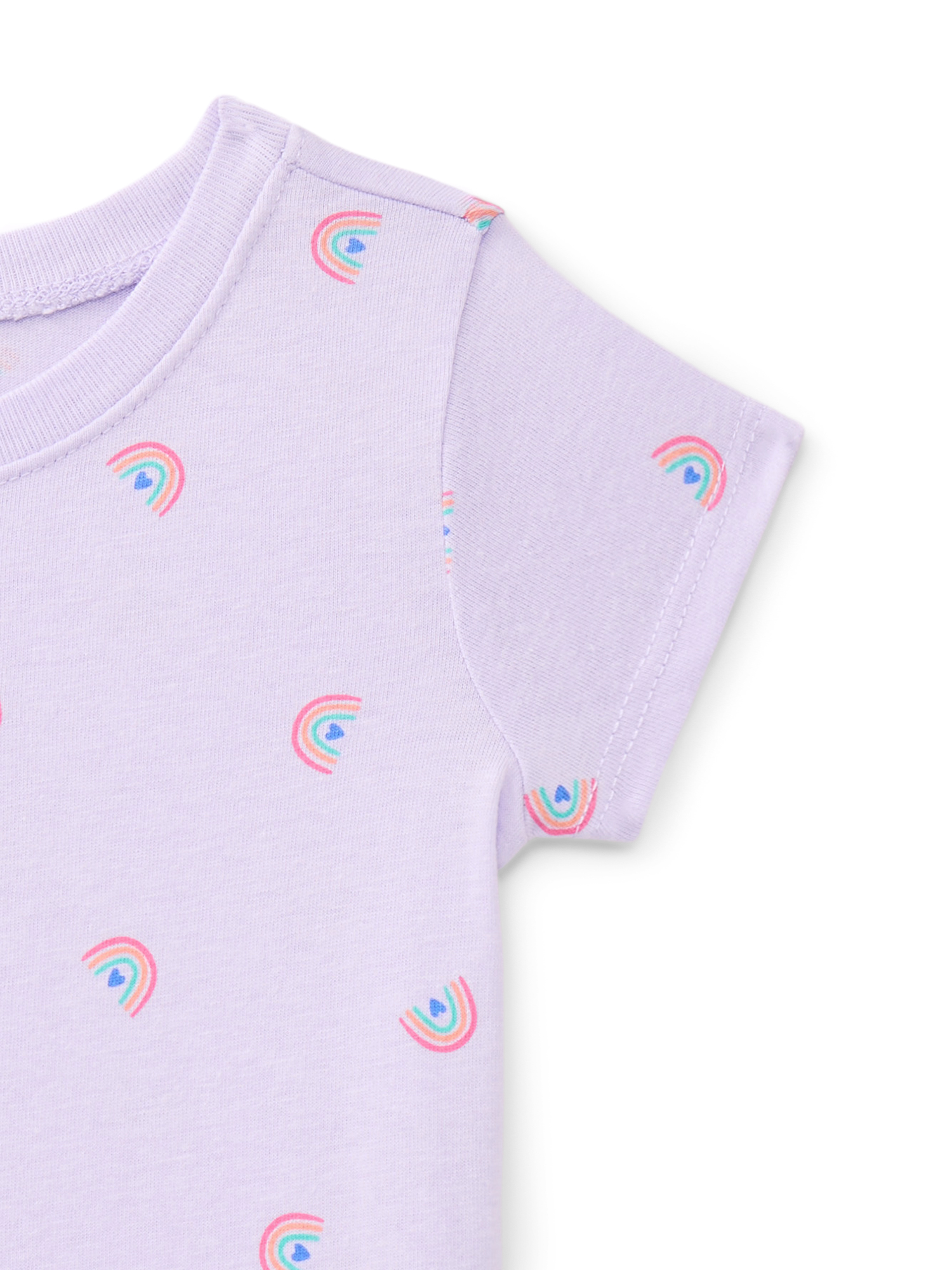 Wonder Nation Baby Girls Crewneck Tee with Short Sleeves, Sizes 0/3M-24M