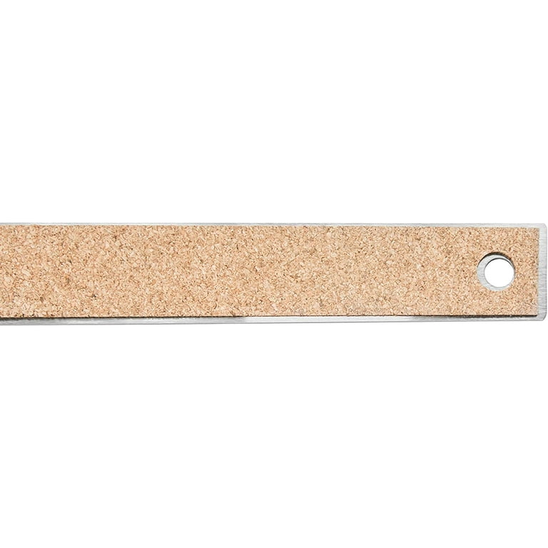 Pacific Arc Stainless Steel Ruler with Inch and Metric(mm), Non Skid Cork  or Rubber Back