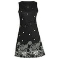 thumbnail image 6 of XMMSWDLA Women Dresses Knee-Length Ladies Party O-Neck Sleeveless Flower Printed Dresses Summer Dresses for Female, 6 of 6