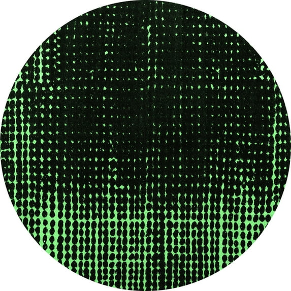 Ahgly Company Indoor Round Abstract Emerald Green Modern Area Rugs, 5' Round