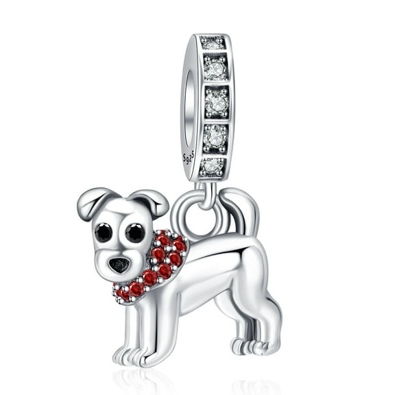 925 Sterling Silver Dog Animal Pendant Charm Fits Bracelets & Necklaces
