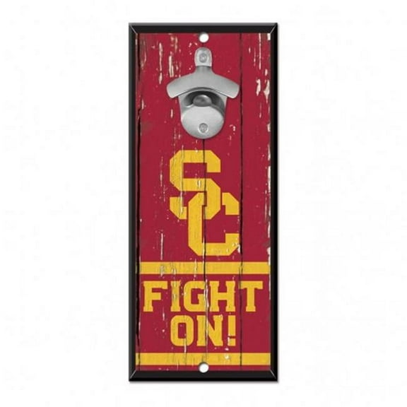 Wincraft 9416604751 USC Trojans Bottle Opener Wood Sign - 5 x 11 in.