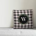 thumbnail image 3 of Creative Products Black Plaid Monogram Wreath - W 18x18 Spun Poly Pillow, 3 of 3