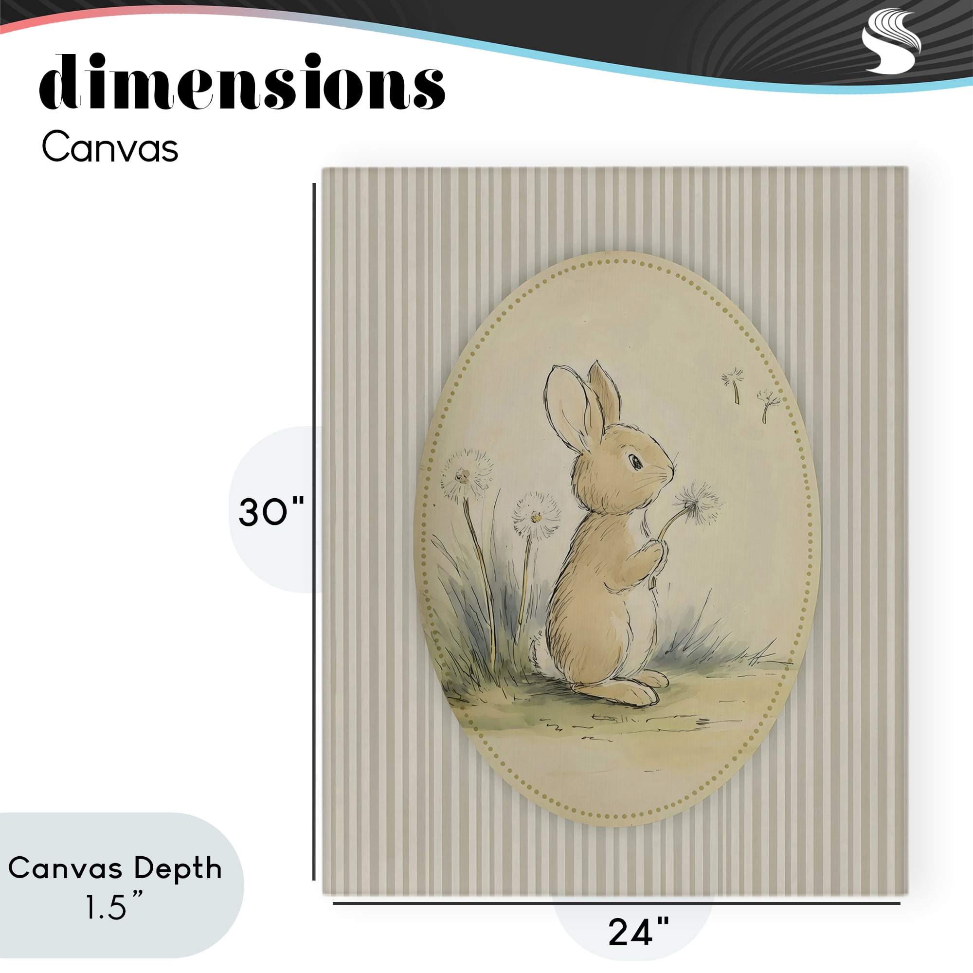 Stupell Industries Baby Bunny in Dandelions Canvas Wall Art, design by Arlington Prints