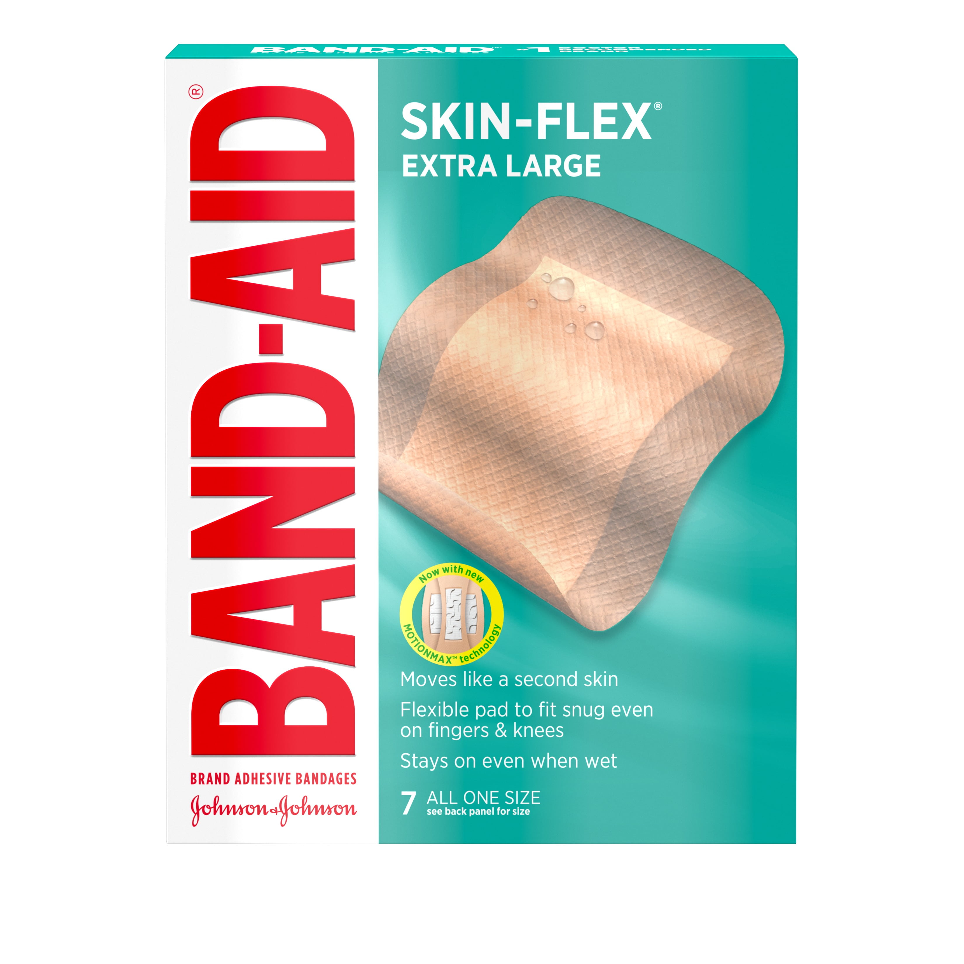BandAid Brand SkinFlex Adhesive Bandages, All One Size, 7 ct