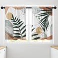 thumbnail image 2 of Leaves Plants Boho Kitchen Curtains, Bohemian Mid Century Short Window Curtains Set of 2, Window Treatment Tier Curtains for Kitchen Over Sink Dining Room Decor (26x36 Inch), 2 of 6