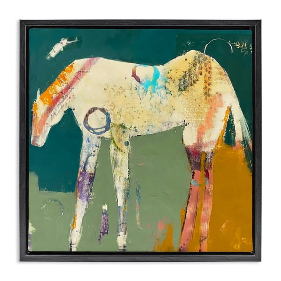 Into The Mystic Horse Black Framed Floater Canvas Wall Art, design by Dianna Fritzler