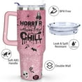 thumbnail image 3 of 40oz Halloween Ghostface Stainless Steel Tumbler with Lid and Straw,Horror Spooky Spill Proof Travel Cup Double Wall Vacuum Insulated Coffee Mug with Handle Pink, 3 of 7
