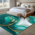 thumbnail image 4 of Large Area Rugs for Living Room Bedroom, Teal Marble 8'x10' Rug Washable Carpet Runner Indoor Outdoor, Modern Gradient Abstract Gold Fluid Art Non Slip Floor Mats Rug for Kitchen, Patio, 4 of 8