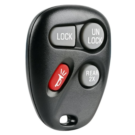 KeylessOption replacement fob for Buick, Cadillac, Chevrolet, GMC, Oldsmobile, Pontiac (16245100-29, 16207901-5) 4-button remote fob w/ trunk release, alarm