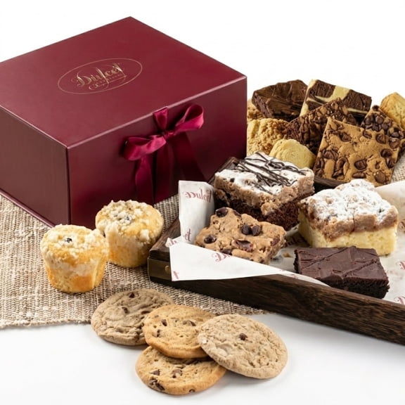 Dulcet Gift Baskets Comfort & Care Dessert Gift Basket with Whoopie Pies, Brownies, Cookies, Muffins for Family Members, Aunt, Uncle & Neighbours