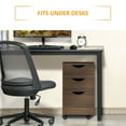 thumbnail image 5 of HOMCOM 3 Drawer Mobile File Cabinet with Wheels, Wood Filing Cabinet for Home Office, Rolling Under Desk Cabinet, Brown Wood Grain, 5 of 9