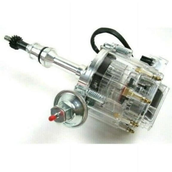 Bous Performance D33105C HEI Ignition Distributor Cap with 65K Coil for SBF Ford Small Block 289 302, Clear