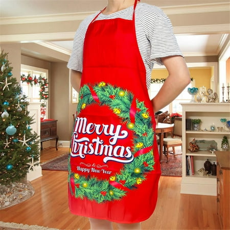 

Mittory Christmas Personality Apron Bar Restaurant Waiter Christmas Decoration Apron