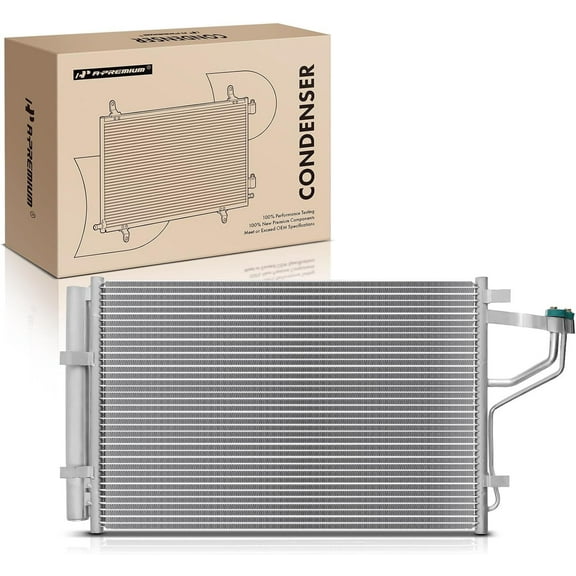 A-Premium Air Conditioning A/C Condenser Compatible with Hyundai Elantra 2011-2013 & Kia Forte Koup 2013-2013, Replace# 3967, 976063X000