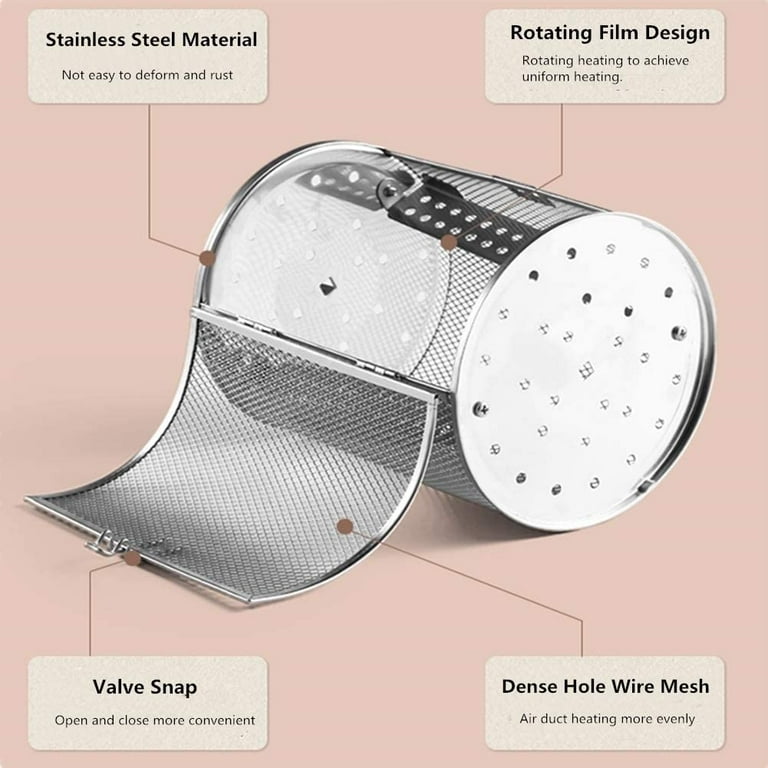 Stainless Steel Rotisserie Grill Roaster Drum Oven Basket For Roast Baking Peanut Dried Nut Coffee Beans Bbq