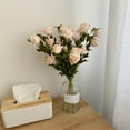 thumbnail image 6 of kladzum Artificial Flowers Faux Flowers Vintage 5 Rolled Roses Bouquet Foam Fake Flower Bouquet Home Decor Arrangement Wedding Decoration Faux Roses, 6 of 7