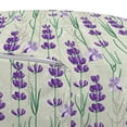 thumbnail image 3 of Lavender Pouf Cover with Zipper, Botanical Pattern with Fresh Herbs Aromatherapy Spa Theme, Soft Decorative Fabric Unstuffed Case, 30" W X 17.3" L, Pale Sage Green Violet, by Ambesonne, 3 of 5
