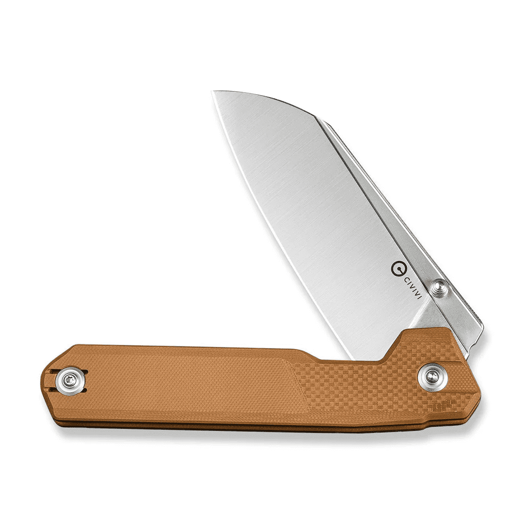 CIVIVI Hid Folding Pocket Knife 4.14" 14C28N Blade Brown G10 Handle Kitchen Knife with Thumb Stud Opener C23008-3