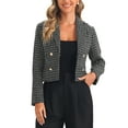 thumbnail image 1 of Chaqueta de solapa con muesca para mujer INSPIRE CHIC, blazer casual de manga larga, talla XL, color negro, 1 of 1