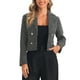 thumbnail image 1 of Chaqueta de solapa con muesca para mujer INSPIRE CHIC, blazer casual de manga larga, color negro, 1 of 1