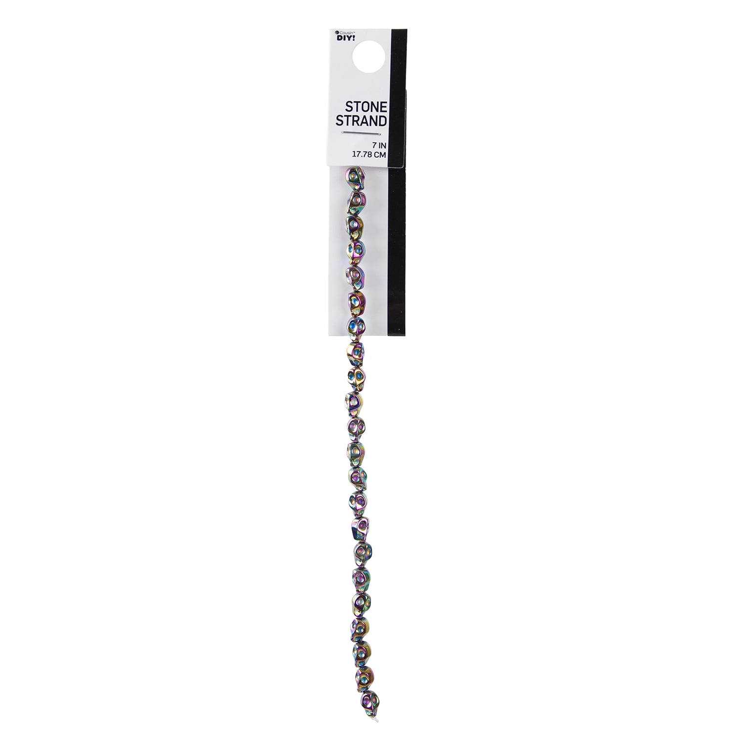 Cousin DIY 7" Rainbow Metallic Skull Bead Strand, 22 Piece, Unisex, Adult-Model 69995833