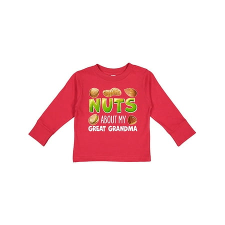 

Inktastic Nuts About My Great Grandma Peanut Almond Pistachio Gift Toddler Boy or Toddler Girl Long Sleeve T-Shirt