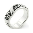 thumbnail image 2 of Men's Wavy Band Thick 6mm Celtic Knot Sterling Silver Wedding Ring, 2 of 2
