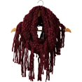 thumbnail image 3 of Tickled Pink Women's Top Knot Fringe Infinity Scarf, 25" x 16" Loop, 100% Acrylic, Multiple Colors, 3 of 3