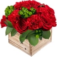 thumbnail image 3 of Desire by Arabella Bouquets Fresh Cut Flowers, 1 Red Rose with Elegant Wooden Vase, 3 of 6