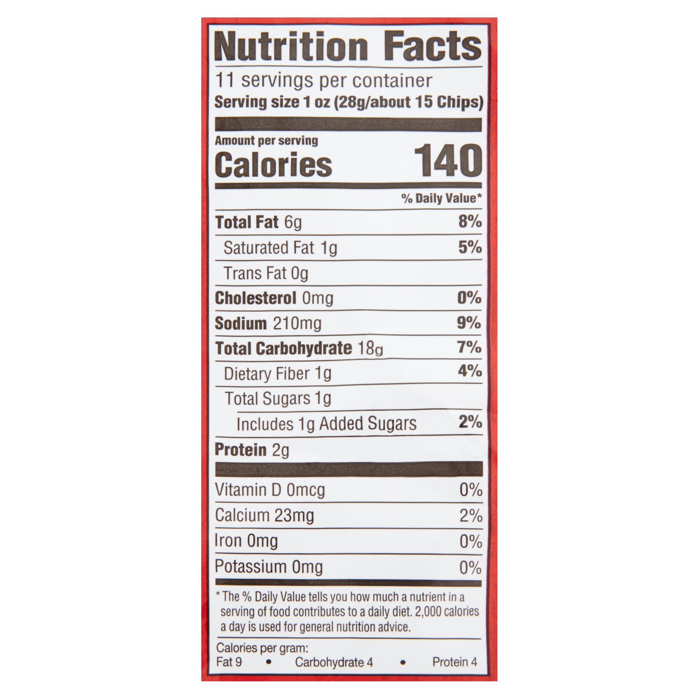 Great Value Nacho Cheese Tortilla Chips, 11 oz Bag