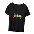 thumbnail image 4 of Camiseta con estampado de flores para mujer, camiseta con cuello redondo, camiseta de manga corta suave y moderna SG, 4 of 8