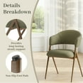 thumbnail image 7 of AFO Modern Upholstered Dining Chairs Set of 4, Kitchen Arm Chairs with Curved Backrest and Metal Legs, Wide Seat for Dining Room, Green, 7 of 7