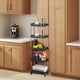 thumbnail image 4 of Carrito de almacenamiento móvil grande con ruedas - Estantería ajustable de 3 niveles para cocina, baño y despensa, estante de plástico negro, 33,5 x 22,5 x 109 cm, 4 of 6