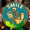 thumbnail image 4 of HELLOYOUNG Skeleton Reading Newspaper in Toilet Funny Metal Sign Vintage Tin Wall Art 8x12 Inch for Home Bar Man Cave Garage Decor, 4 of 5