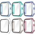 thumbnail image 1 of 6-Pack Cases for Apple Watch 38mm Series 3 2 1 Screen Protector Case, iWatch Protective Face Cover, Tempered Glass Film Hard Bumper, Ultra-Thin Guard 38 mm, 1 of 5