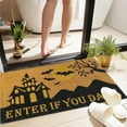 thumbnail image 6 of Halloween Doormat Non-Slip Rubber Doormat with Pumpkin, Witches, Cat, Spooky and Haunted House. Door Mat Outdoor and Indoor Use,15.7x23.6 in Rug with Rubber Backing (Orange 4), 6 of 7