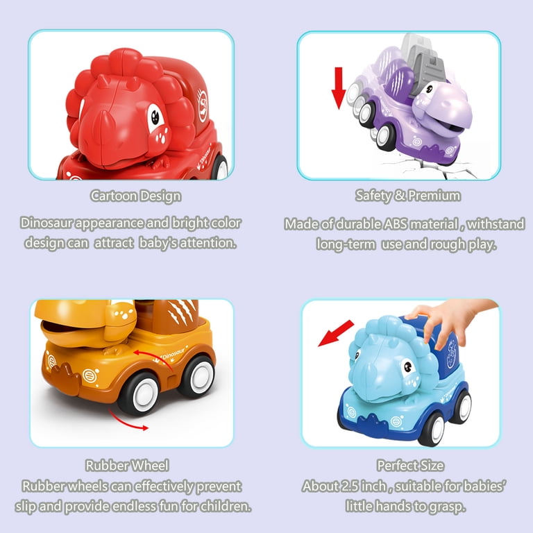 Tepear Dinosaur Construction Vehicles Pullback Cars Set photo 4